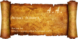 Acsai Albert névjegykártya