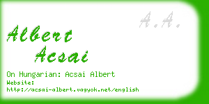 albert acsai business card